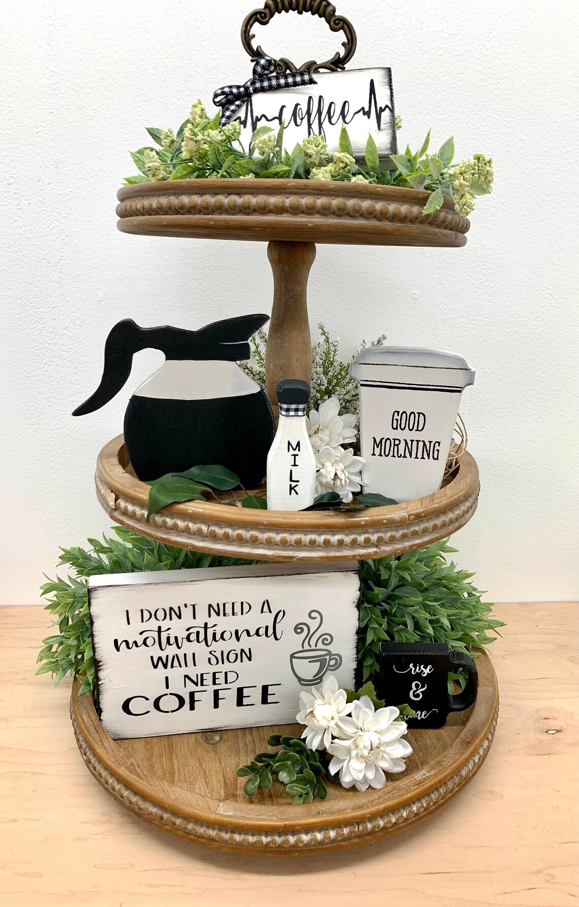 Coffee Tier Tray Decor Farmhouse Tiered Tray Decor Mini Etsy