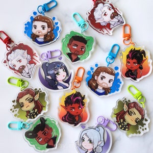 Baldur's Gate 3 main companions acrylic charms