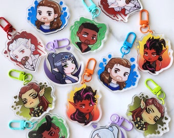 Baldur's Gate 3 main companions acrylic charms