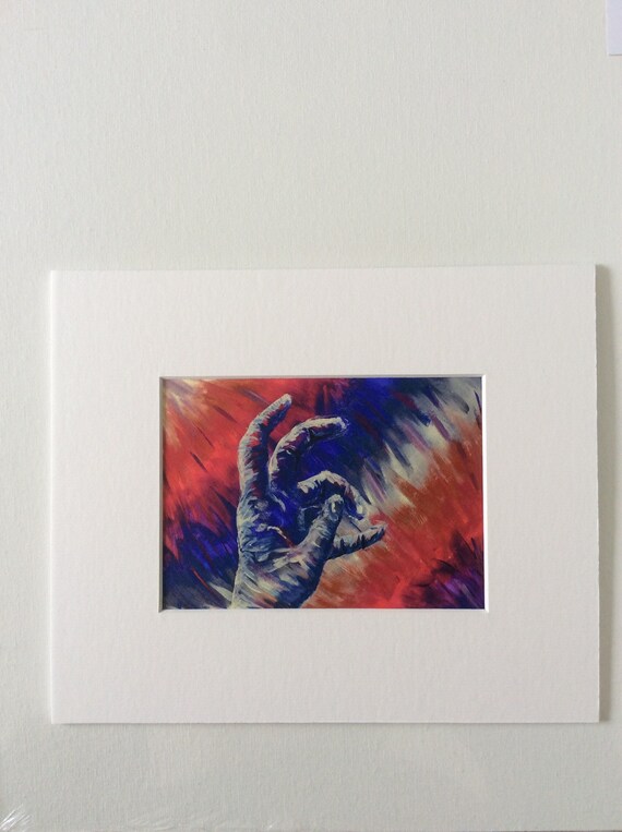 Small giclée print of a hand “Reaching out”