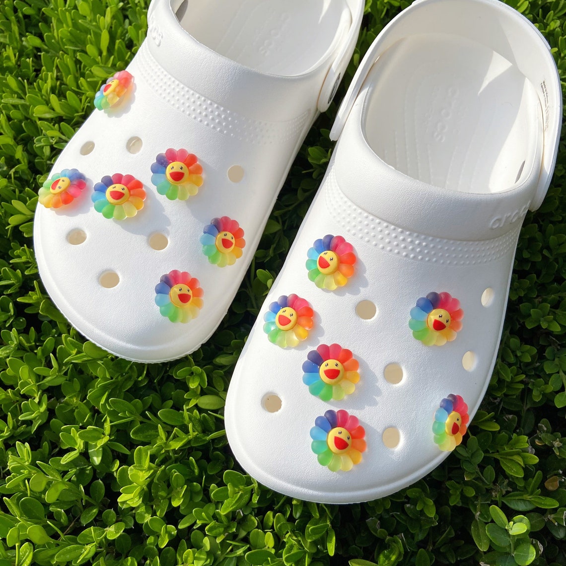 Rainbow Flower 7pcs / 12pcs Shoe Charms for Crocs Etsy