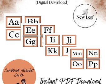 Combined Alphabet Flash Cards Digital Download