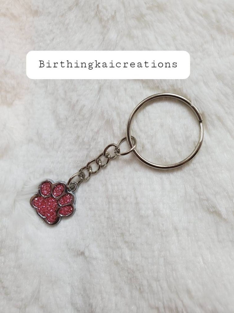 Cat Lover Keychain Animal Paw Cat Dog Keychain mini Unique Keyring Dog Lover Keychain