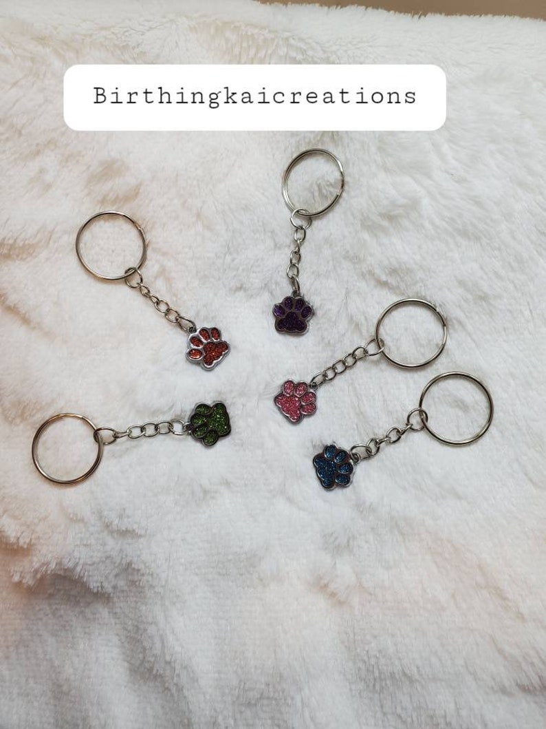 Cat Lover Keychain Animal Paw Cat Dog Keychain mini Unique Keyring Dog Lover Keychain