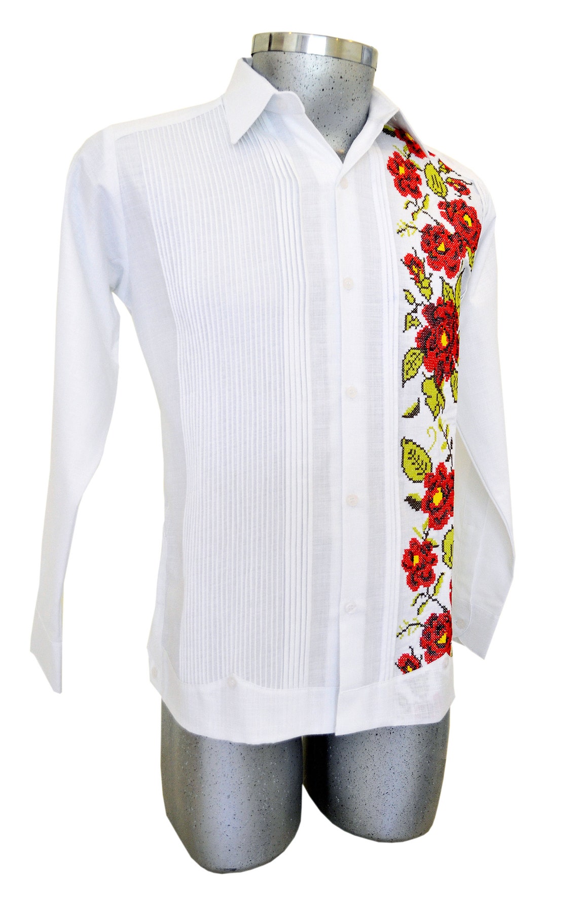 Guayabera Ajal Men's Guayabera White Shirt Mexican Etsy