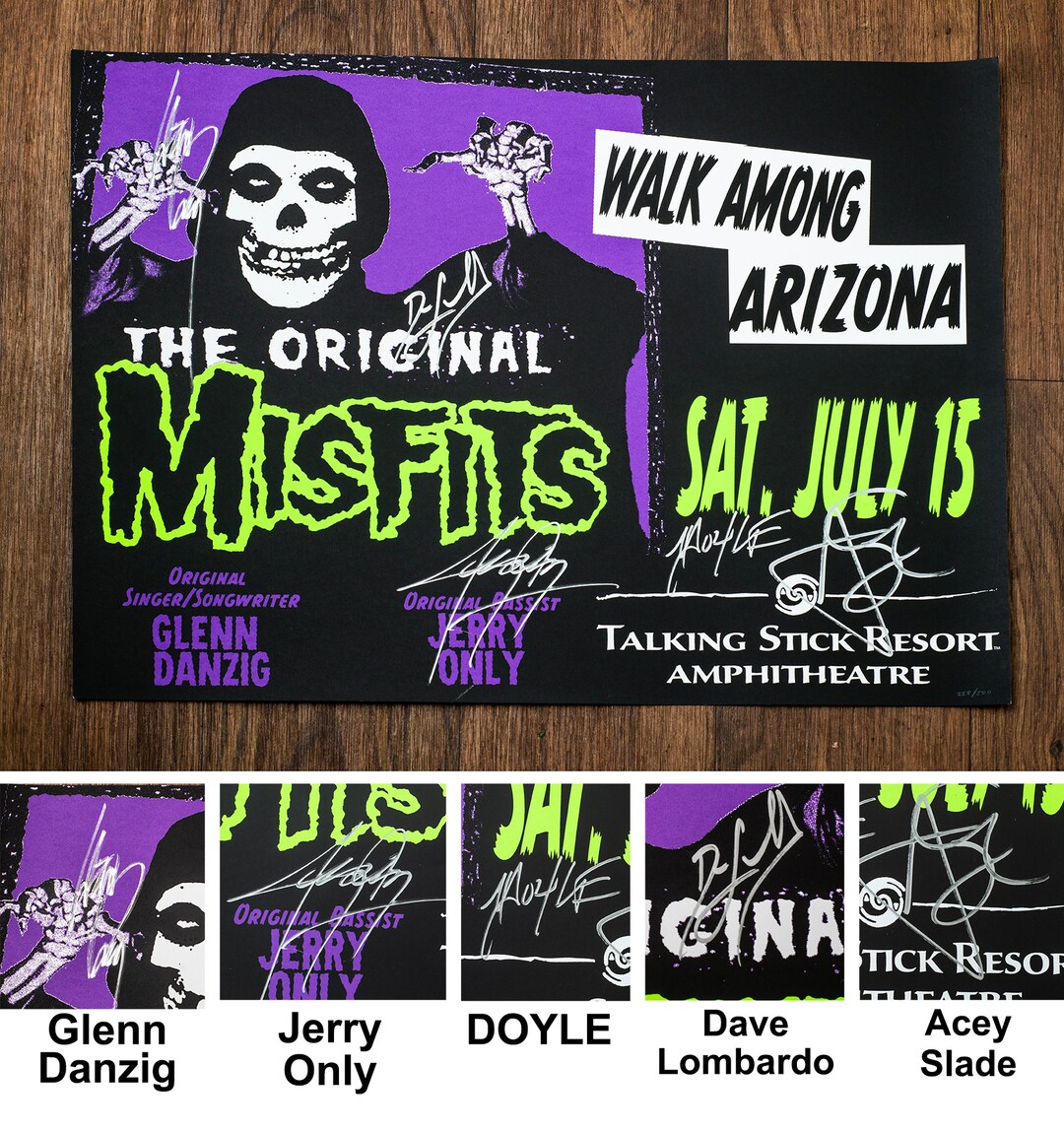 Original Misfits SIGNED POSTER Glenn Danzig Jerry Only Doyle