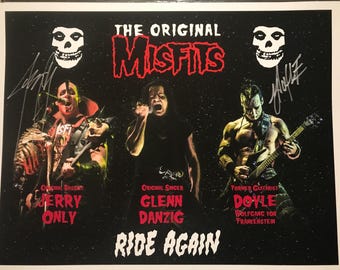Original Misfits SIGNED POSTER Glenn Danzig Jerry Only Doyle