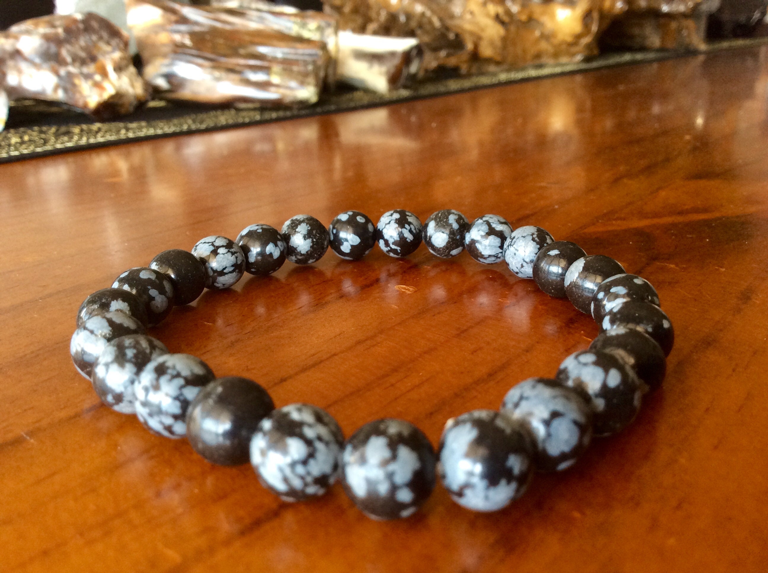 snowflake obsidian bracelet snowflake obsidian bracelet