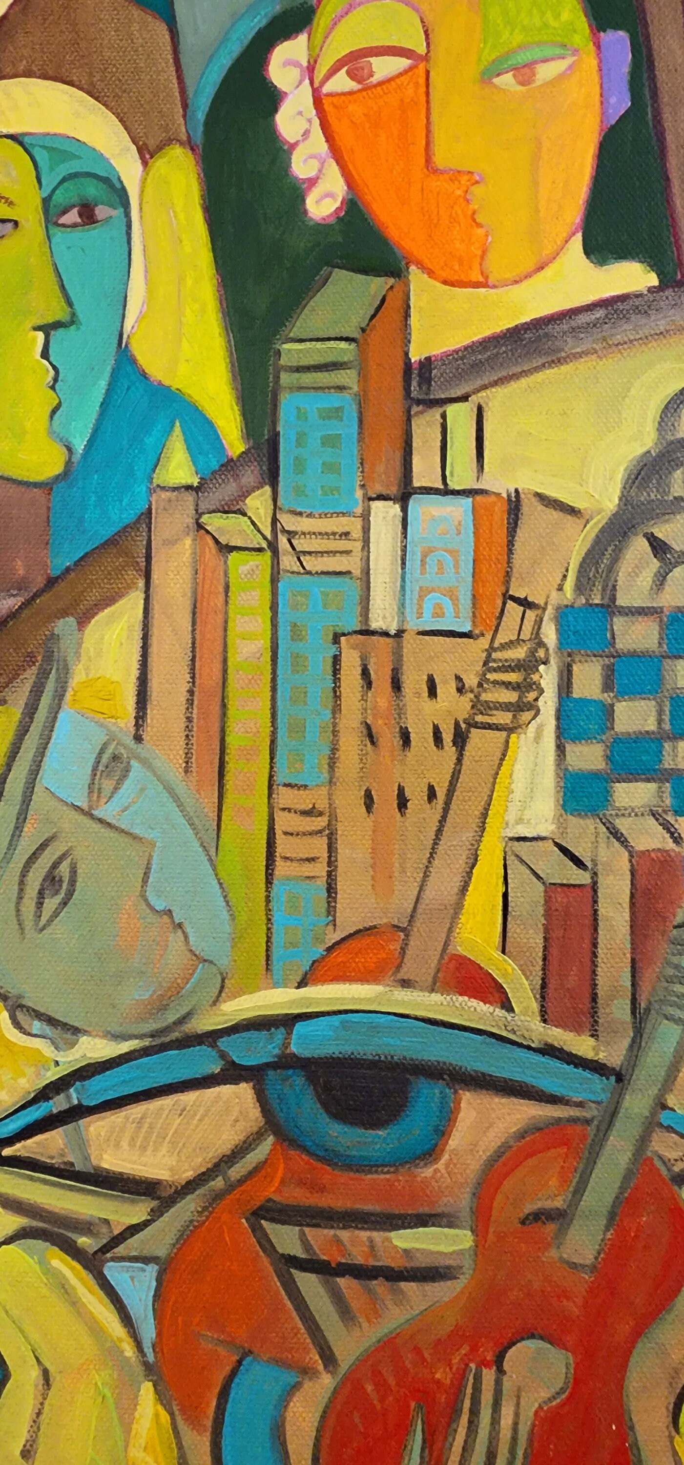 Large Painting, Original Art, Cubism 