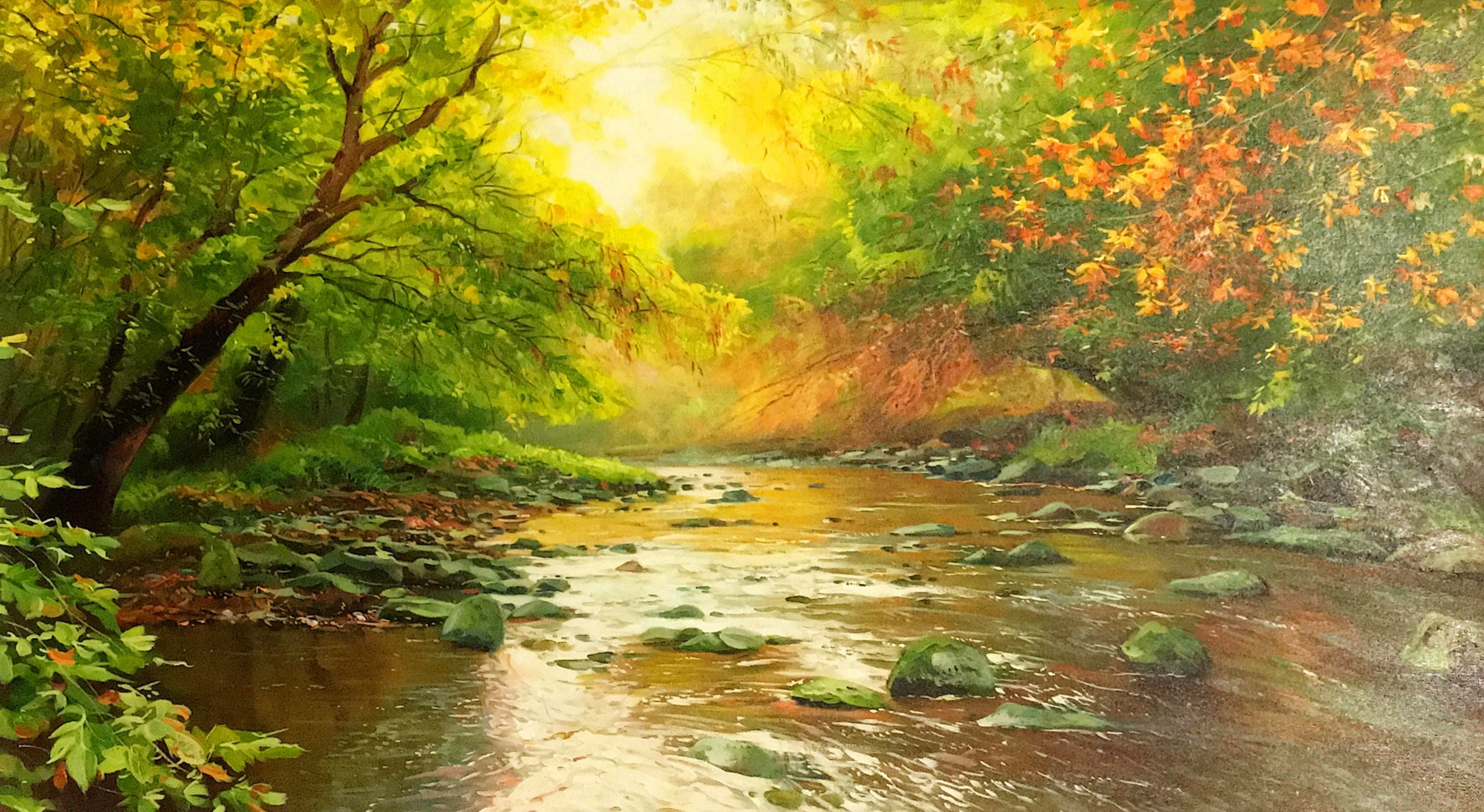 Large wall art Colorful art painting original nature Vibrant | Etsy