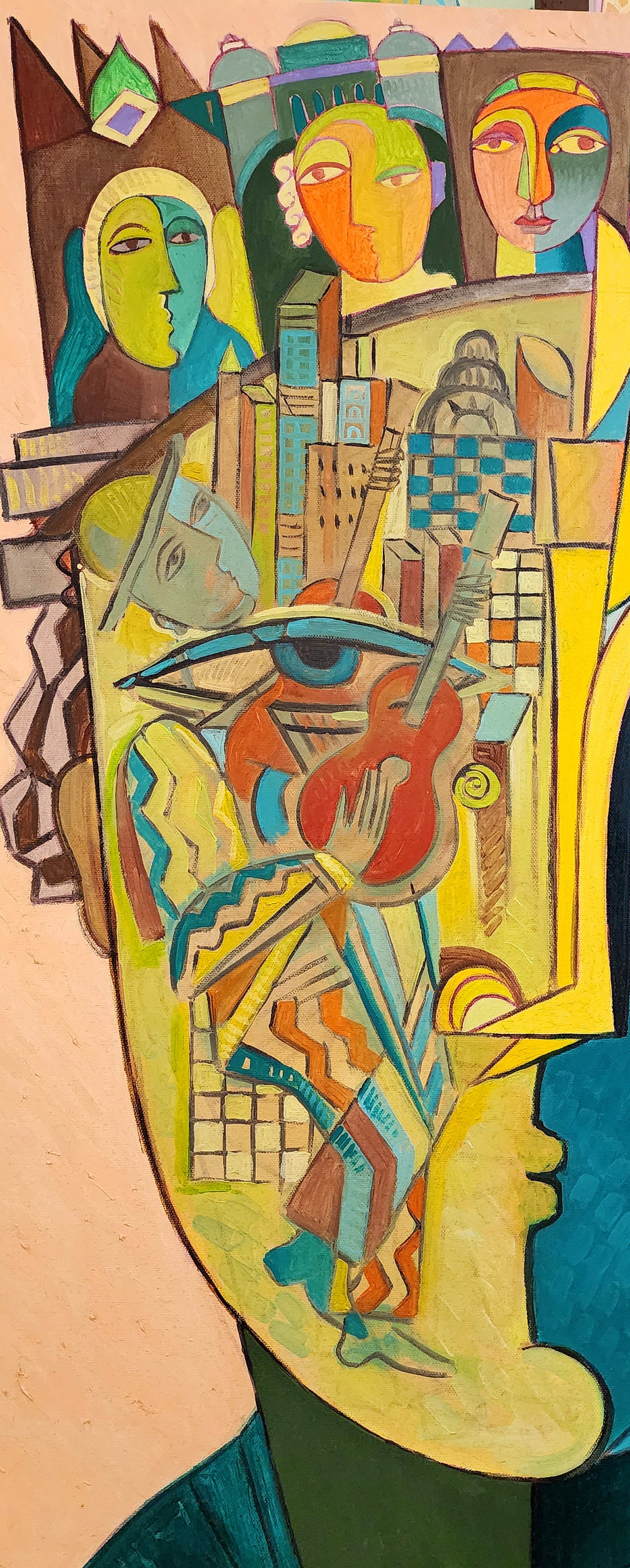 Large Painting, Original Art, Cubism 