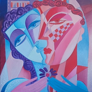 large artwork Original art Free Shipping  &quot; Flower &quot;  Size 24 x 18 inch