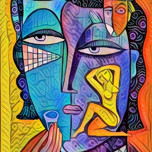 large artwork print on canvas  art Free Shipping  &quot; Woman Mood &quot;  Size 24 x 18 inch