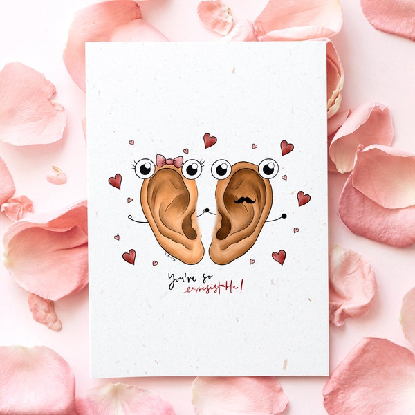 You're So Earresistable | digital download | printable | Audiology puns | punny | ears | ENT | unique gifts | Valentine's | love | cheesy