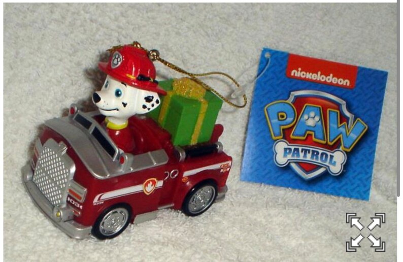 Paw Patrol Marshall in Fire Engine Christmas Ornament Etsy