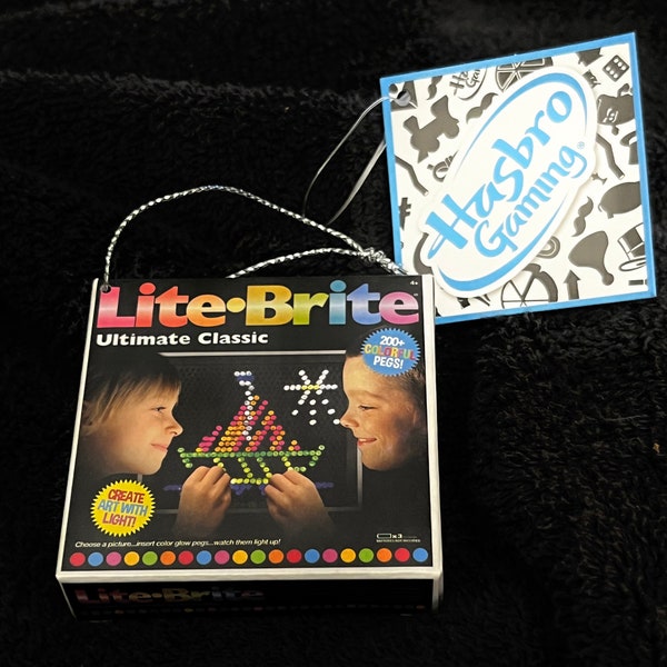 Hasbro Lite Brite Game Christmas Ornament w tags