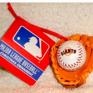 Vintage SF San Francisco Giants Baseball Glove and Baseball Christmas Ornament