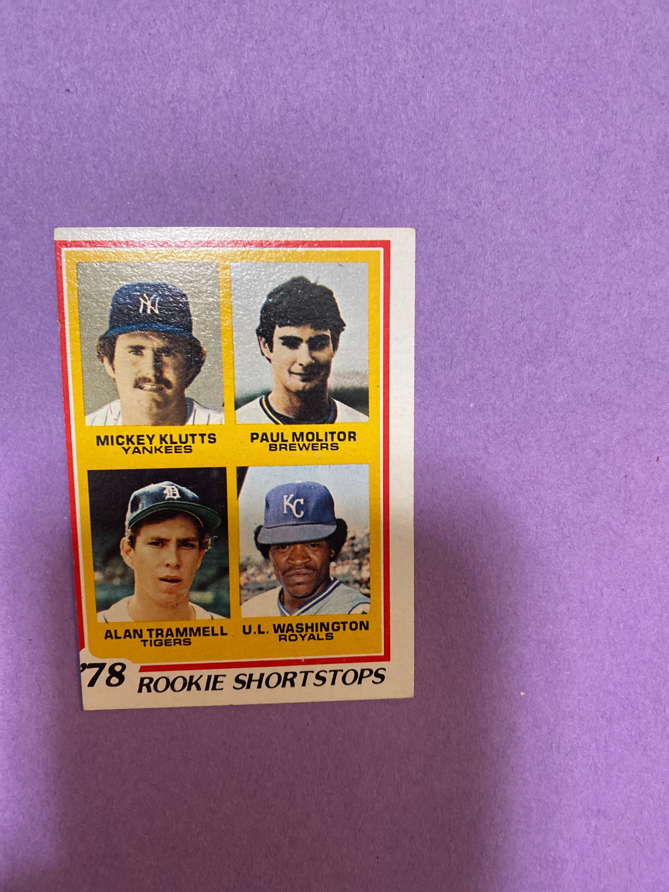 1978 Topps Paul Molitor Alan Trammell Rookie Card 707 