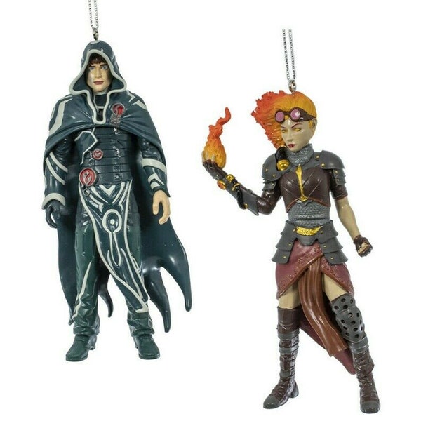 Magic The Gathering Jace and Chandra Christmas Ornament Set of 2