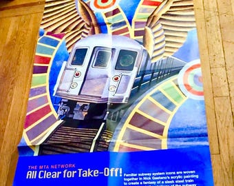 Vintage NYC Subway MTA Art All Clear For Take-Off  Subway Poster