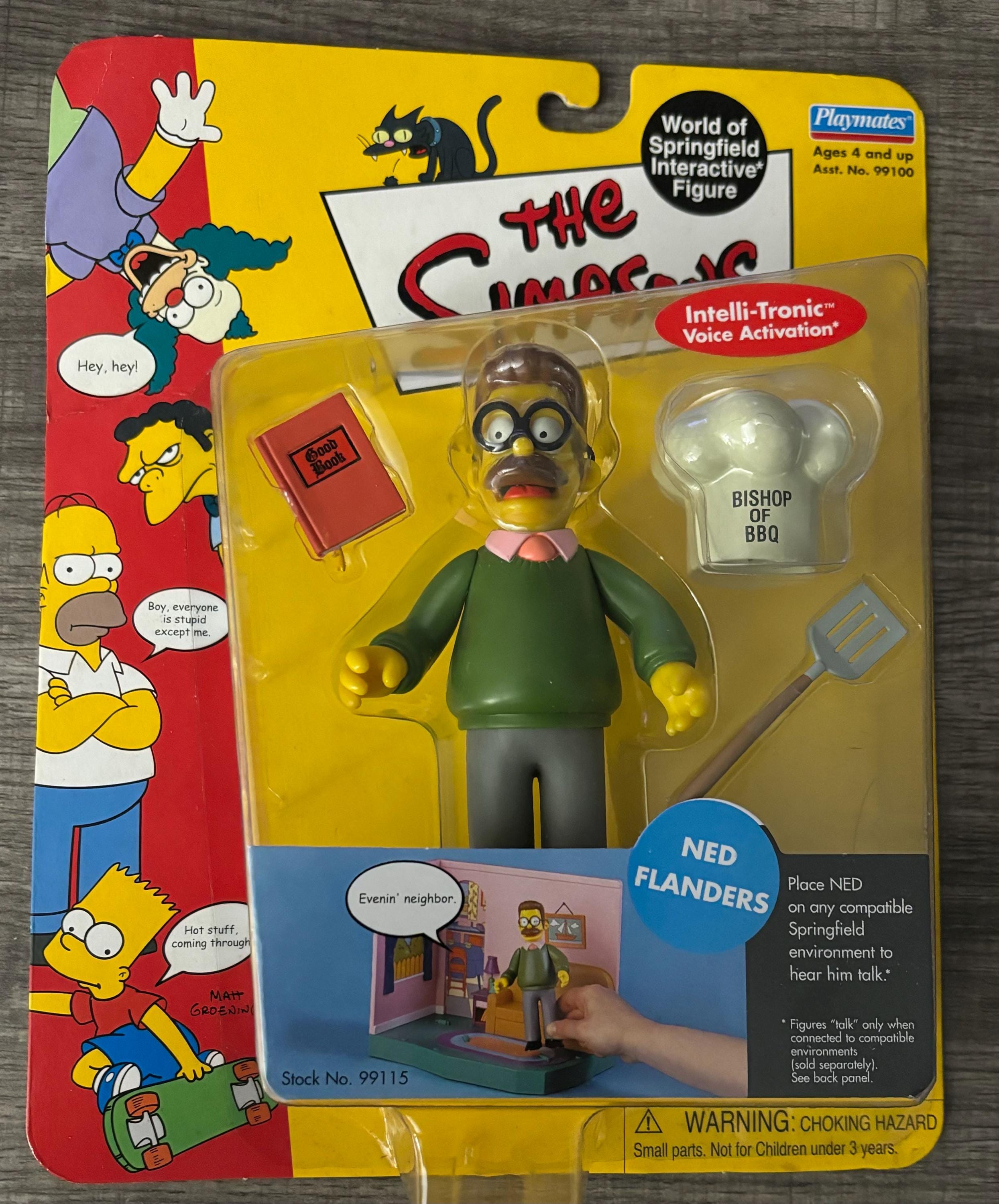 The Simpsons Playmates WOS Ned Flanders Interactive Figure New on