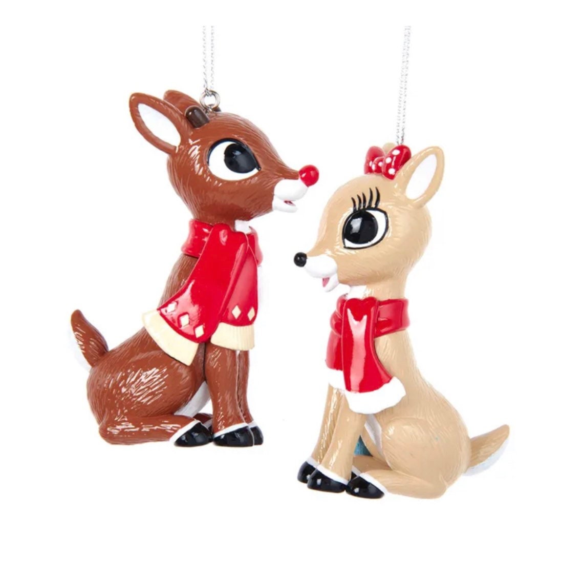 Rudolph the Red Nosed Reindeer and Clarice Christmas Ornament Set of 2 ...