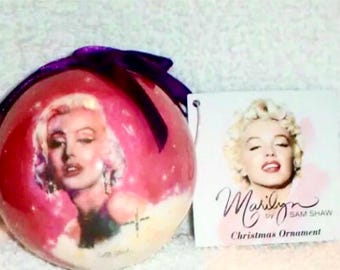 Marilyn Monroe Sam Shaw Pink Ball Christmas Ornament