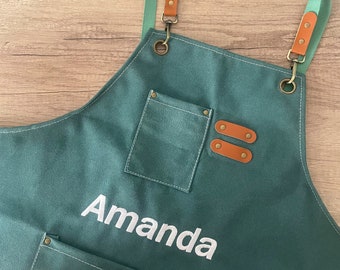 Mother's day Gift | Personalized Chef Name Embroidered Apron | Custom Apron for Mom | Family Fun Embroidered Grill Apron | Gift for Women