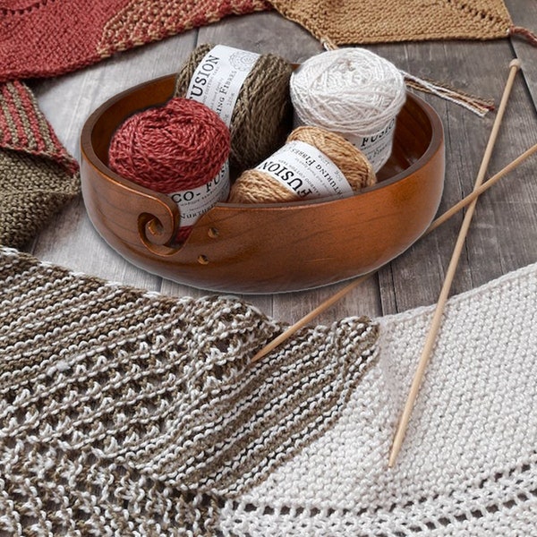 Bol à fil en bois fait main pour tricoter et crocheter, grand bol à tricoter, avec tapis antidérapant, cadeau pour elle, cadeau personnalisé pour la fête des mères