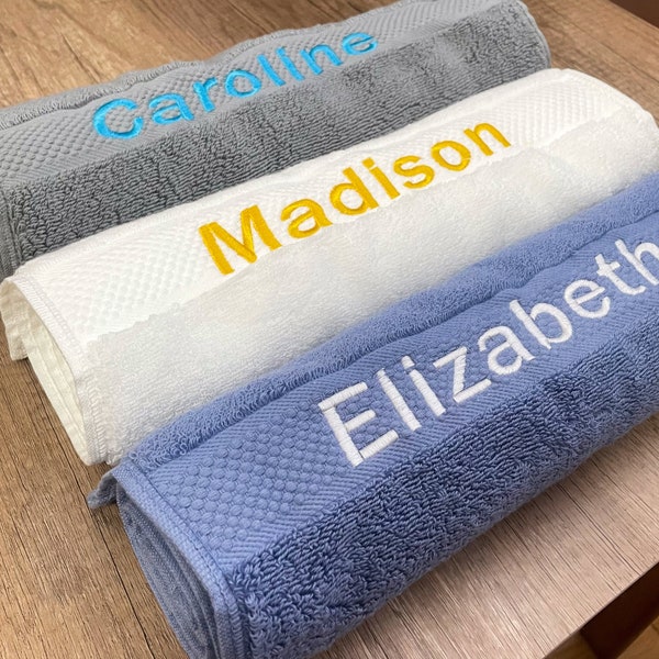 essuie-mains brodés personnalisés | Extra épais | Serviette de bain à monogramme | Serviette avec nom | Serviette brodée personnalisée | Cadeau pour elle