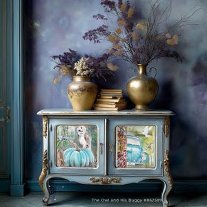 Transferencias decorativas Hokus Pokus - El búho y su cochecito - Transferencia para frotar