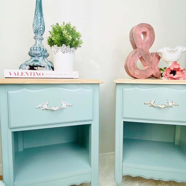 Duck Egg Blue Bedside Table Etsy