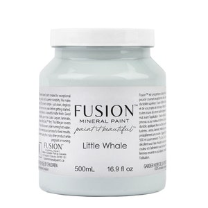 Minerale verf Little Whale Fusion; Grijsblauwe kleur die rust toevoegt aan je ruimte, doe-het-zelfdecoratieverf, meubelverf, grijze verf