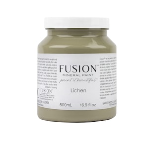Pittura minerale Lichen Fusion; una splendida pittura decorativa grigio-verde fai da te, pittura per mobili, pittura antica, pittura per la casa per decorazioni fatte a mano