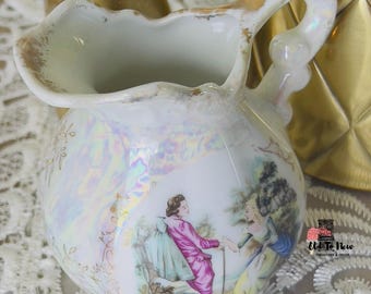 Mid Century viktorianischer Milchkännchen - Krug, antikes Milch-, Kaffeegeschirr