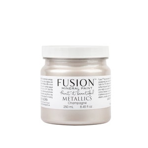 Fusion Metallics, Champagne; una splendida finitura per aumentare le vendite dei tuoi progetti di verniciatura, vernice per mobili, vernice antica, vernice per decorazioni per la casa per lavori fatti a mano