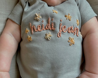 Custom Hand Embroidered Onesie/Toddler Shirt