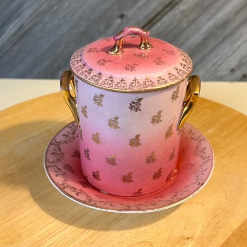 Antique Victorian Condensed Milk Holder 3 Piece Set Pink Etsy
