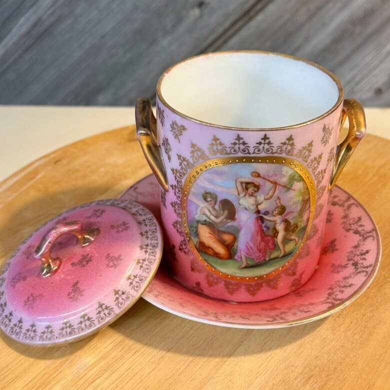 Antique Victorian Condensed Milk Holder 3 Piece Set Pink Etsy