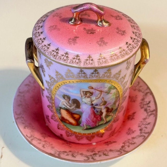 Antique Victorian Condensed Milk Holder 3 Piece Set Pink Etsy
