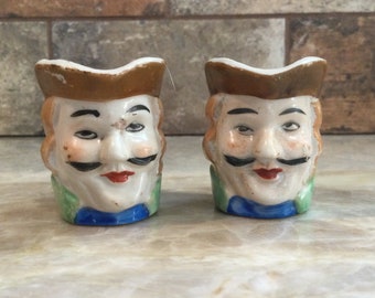 Vintage Character Jug Set - Toby Mug, Set of 2, Made in Japan