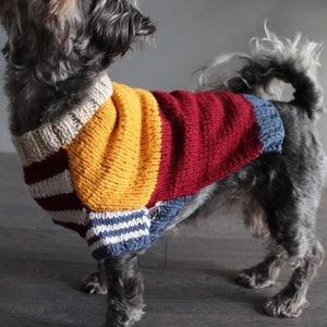 Dog Jumper Hand Knit sweater Colorful dog sweater Winter dog sweater image 1