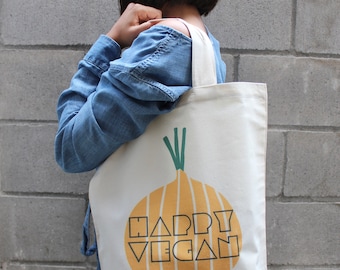 Happy Vegan -Stylish Tote Bag