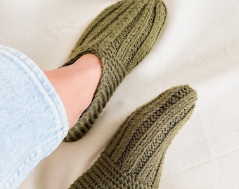 Hand Knit Cozy Slippers| Vegan