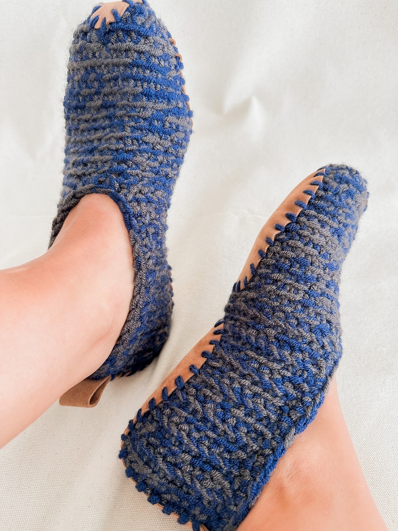 Crochet Slippers with Soles Vegan Handmade image 5