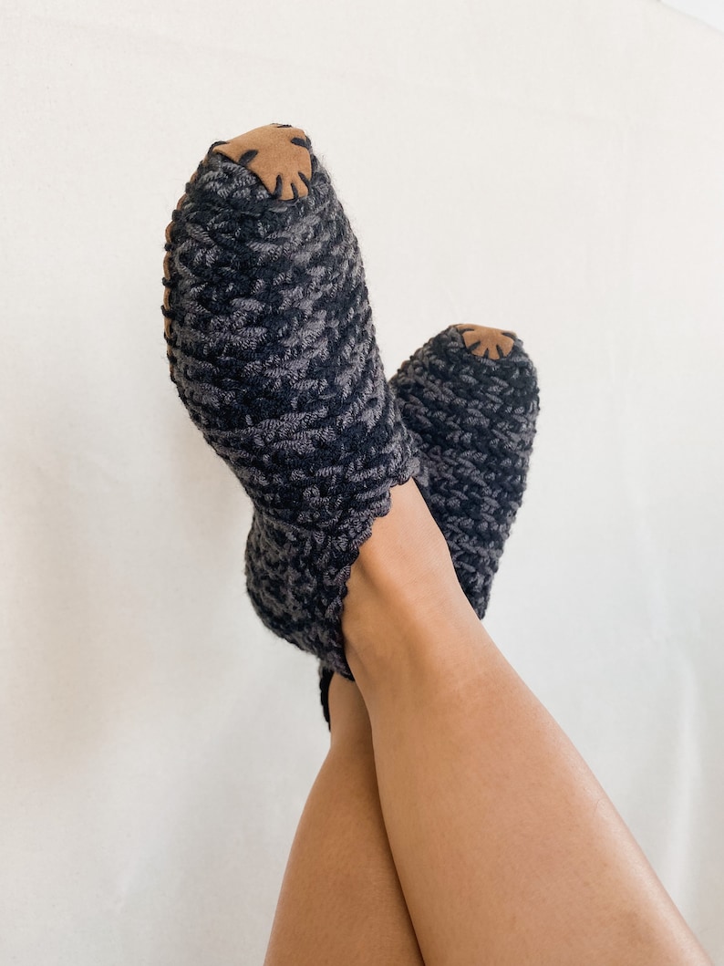 Crochet Slippers with Soles Vegan Handmade image 8