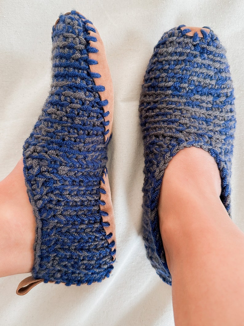 Crochet Slippers with Soles Vegan Handmade image 3