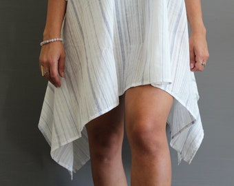 Summer Dress| White Beach Dress| Beach Cover Up| Bohemian| Cotton Dress| Boho Chic| Vegan