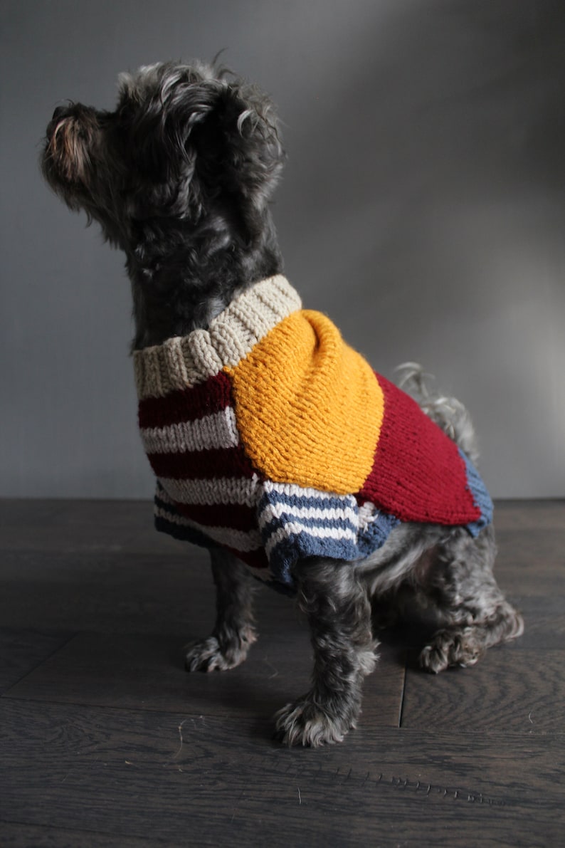 Dog Jumper Hand Knit sweater Colorful dog sweater Winter dog sweater image 3