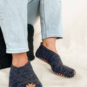 Crochet Slippers with Soles Vegan Handmade image 2